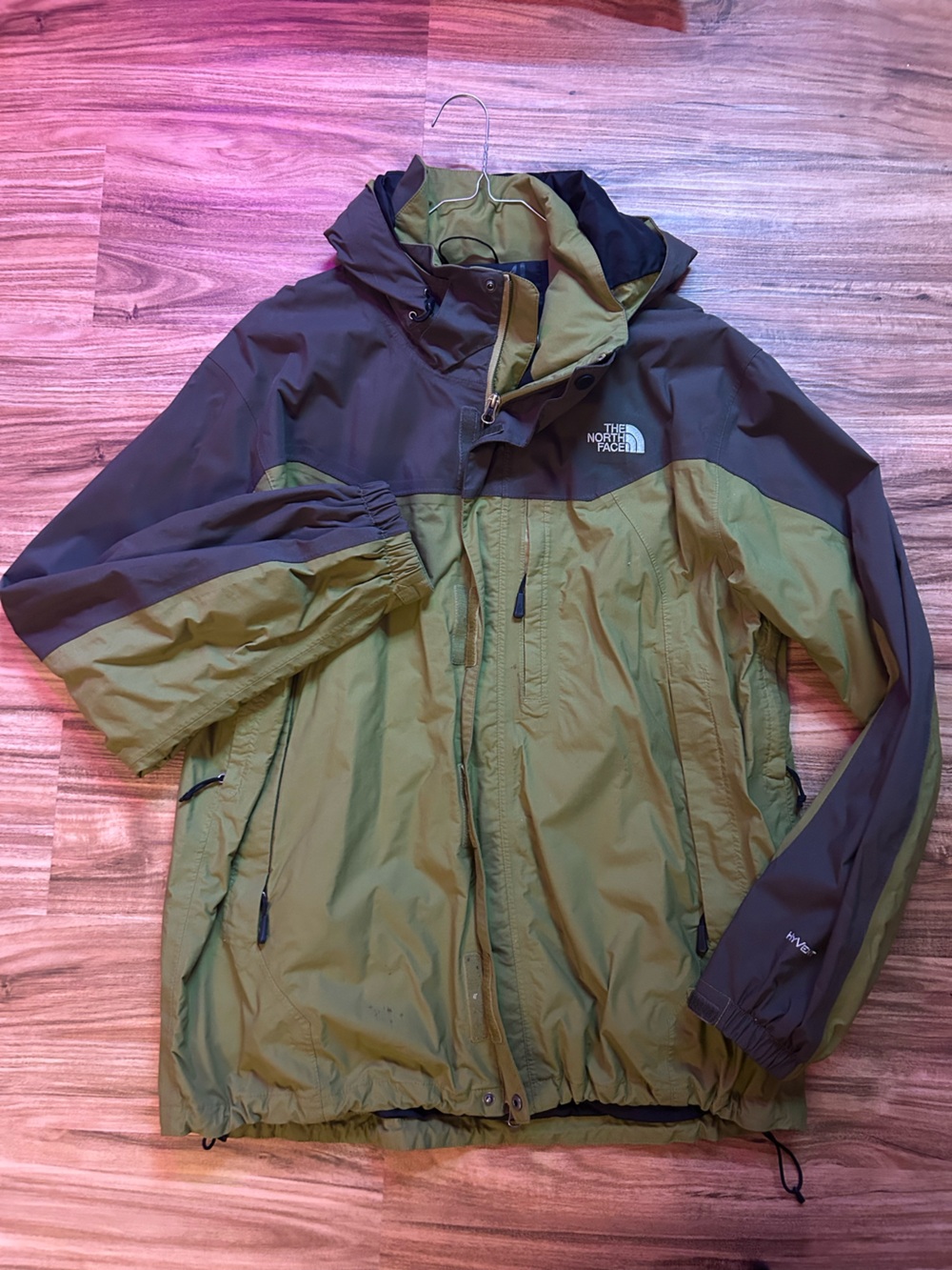 The North Face Olive Green and Black Men’s Waterproof Raincoat